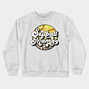 Softball Mama Leopard   Softball Mom Crewneck Sweatshirt